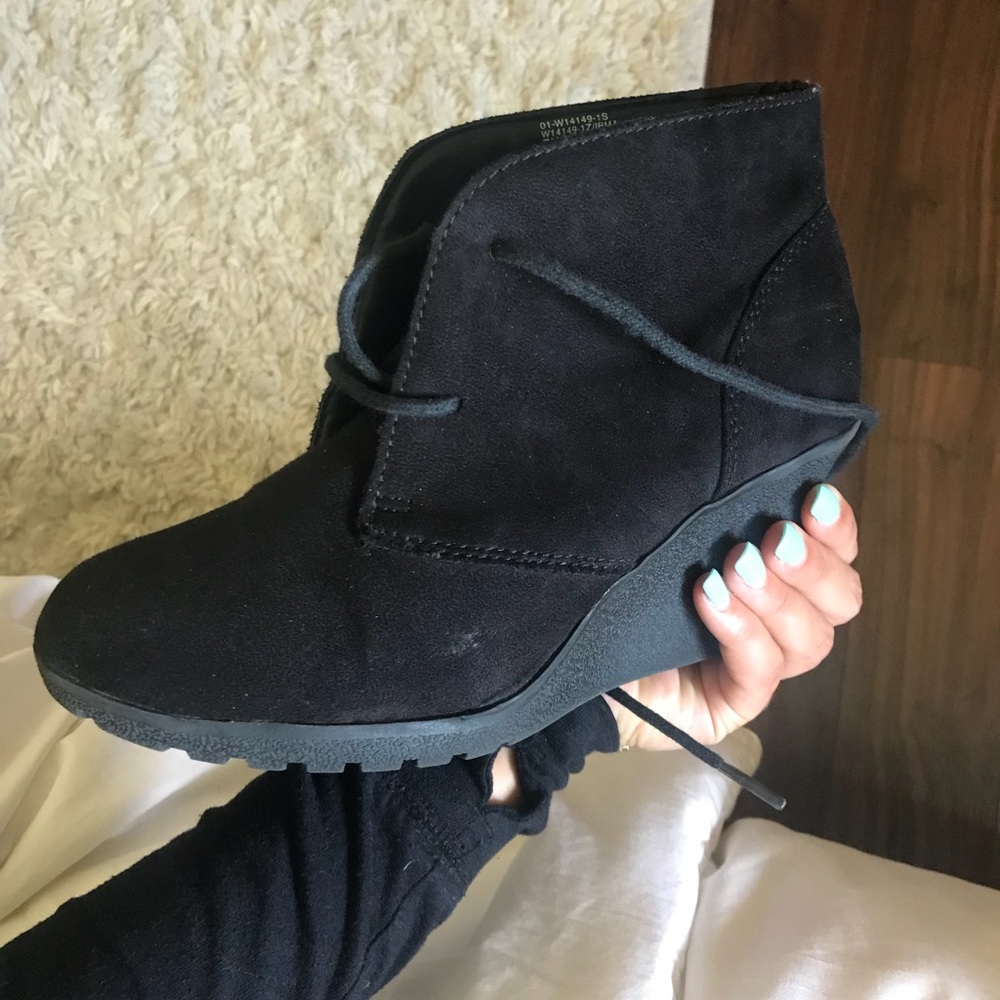 Black platform boots